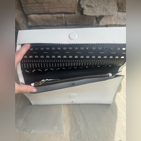 Kate Spade White Leather Cut Out Clutch - Picture 3 of 5